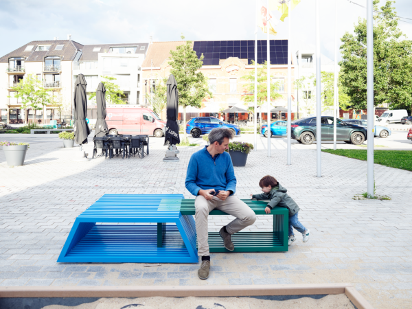 Colorful Seating Options, created from colofrul modules.