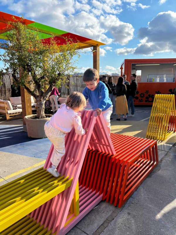 Intersections Play is a playful installation at IDB Lisbon, blending art, design, and safety to transform urban spaces into creative, child-friendly zones.