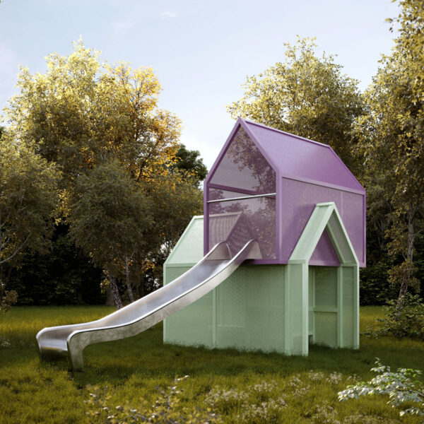 Play house for children play sculpture stacked houses